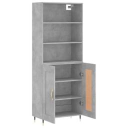 Berkfield Home Highboard Concrete Grey 69.5x34x180 cm Engineered Wood - thumbnail 4