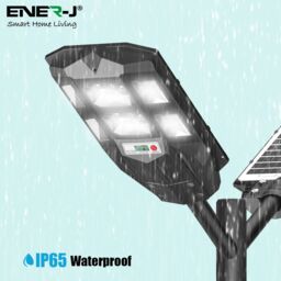 ENER-J 70W Solar Streetlights 6500K with 6V 8W Solar Panel & 6000 mAh Battery & Remote in White - thumbnail 4