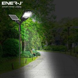ENER-J 70W Solar Streetlights 6500K with 6V 8W Solar Panel & 6000 mAh Battery & Remote in White - thumbnail 7