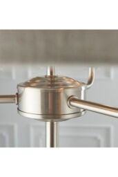Netlighting Highclere Base & Shade Floor Lamp Brushed Chrome Plate Natural Linen in Grey - thumbnail 5