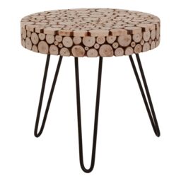 Orsina Design Round Side Table, Stable & Durable Table With Hairpin Legs, Easy To Maintain Cocktail Round Table in Natural - thumbnail 1