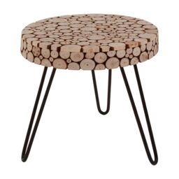 Orsina Design Round Side Table, Stable & Durable Table With Hairpin Legs, Easy To Maintain Cocktail Round Table in Natural - thumbnail 3