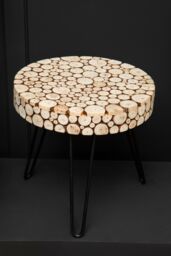 Orsina Design Round Side Table, Stable & Durable Table With Hairpin Legs, Easy To Maintain Cocktail Round Table in Natural - thumbnail 4