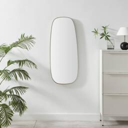 FurnitureboxUK Elodie Gold Metal Large 120x50 Pebble Shape Wall Mirror - thumbnail 2