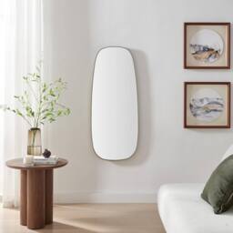 FurnitureboxUK Elodie Gold Metal Large 120x50 Pebble Shape Wall Mirror - thumbnail 3