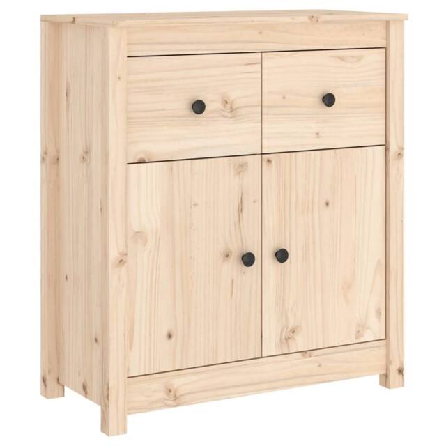 Berkfield Home Sideboard 70x35x80 cm Solid Wood Pine in Light Tan - Size: 70 x 35 x 80 cm - image 1