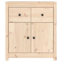Berkfield Home Sideboard 70x35x80 cm Solid Wood Pine in Light Tan - Size: 70 x 35 x 80 cm - thumbnail 5