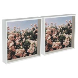 "Nicola Spring 3D Deep Box Photo Frames - 12 x 12"" - Pack of 5 in White" - thumbnail 1