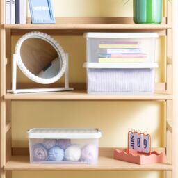 Wham Clip 3x 10.5L Rectangular Plastic Storage Boxes with Clip Lock Lids in Stone - thumbnail 3