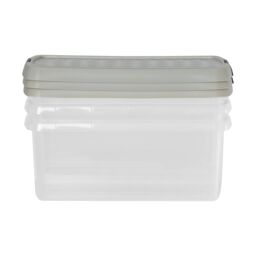 Wham Clip 3x 10.5L Rectangular Plastic Storage Boxes with Clip Lock Lids in Stone - thumbnail 4