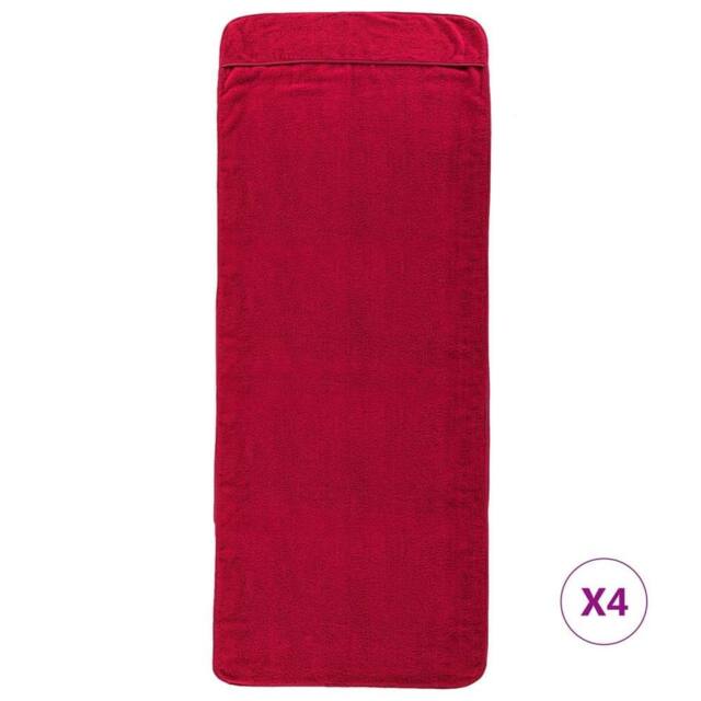 Berkfield Home Soft Beach Towels 4 pcs Burgundy 60x135 cm Fabric 400 GSM - image 1