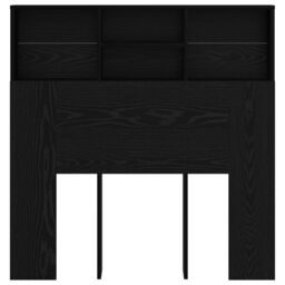 Berkfield Home Headboard Cabinet Black oak 100 x 19 x 103.5 cm Engineered wood - thumbnail 5
