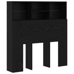 Berkfield Home Headboard Cabinet Black oak 100 x 19 x 103.5 cm Engineered wood - thumbnail 2
