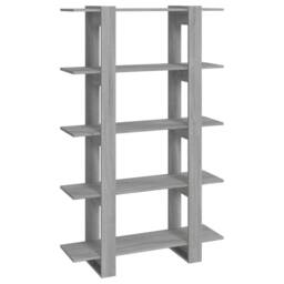 Berkfield Home Classic Book Cabinet/Room Divider Grey Sonoma 100x30x160 cm - Size: 100 x 30 x 160 cm - thumbnail 3