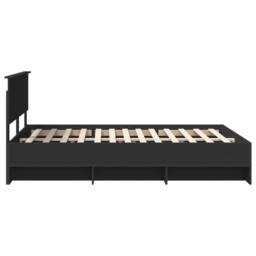 Berkfield Home Bed Frame with Headboard Black 140 x 200 cm Engineered Wood - thumbnail 8