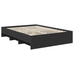 Berkfield Home Bed Frame with Headboard Black 140 x 200 cm Engineered Wood - thumbnail 5