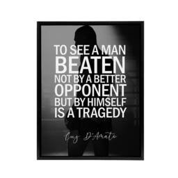 "Artery8 Sport Quote Boxing Manager Cus D'Amato Framed Canvas Wall Art Print in Grey - Size: W12"" x H16""" - thumbnail 1