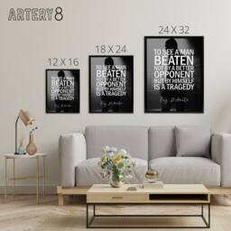 "Artery8 Sport Quote Boxing Manager Cus D'Amato Framed Canvas Wall Art Print in Grey - Size: W12"" x H16""" - thumbnail 4