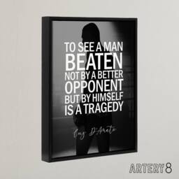 "Artery8 Sport Quote Boxing Manager Cus D'Amato Framed Canvas Wall Art Print in Grey - Size: W12"" x H16""" - thumbnail 2