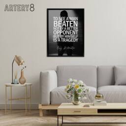 "Artery8 Sport Quote Boxing Manager Cus D'Amato Framed Canvas Wall Art Print in Grey - Size: W12"" x H16""" - thumbnail 3