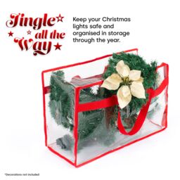 Christmas Village Clear PVC Storage Bags Large Zipped Organiser in Red - thumbnail 9