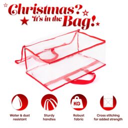 Christmas Village Clear PVC Storage Bags Large Zipped Organiser in Red - thumbnail 3