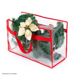 Christmas Village Clear PVC Storage Bags Large Zipped Organiser in Red - thumbnail 8