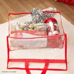 Christmas Village Clear PVC Storage Bags Large Zipped Organiser in Red - thumbnail 5