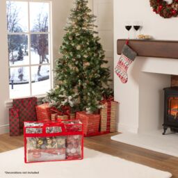Christmas Village Clear PVC Storage Bags Large Zipped Organiser in Red - thumbnail 4