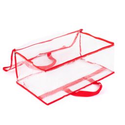 Christmas Village Clear PVC Storage Bags Large Zipped Organiser in Red - thumbnail 6