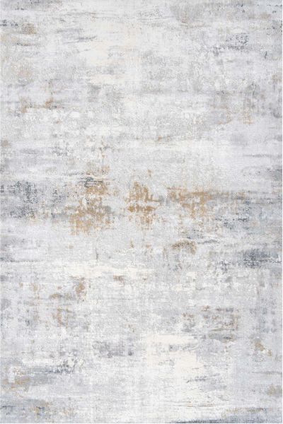 Kukoon Silver Grey Metallic Distressed Abstract Rug in Light Grey - Size: 240 cm x 330 cm - image 1