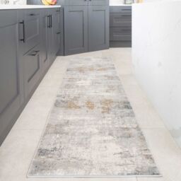 Kukoon Silver Grey Metallic Distressed Abstract Rug in Light Grey - Size: 240 cm x 330 cm - thumbnail 6