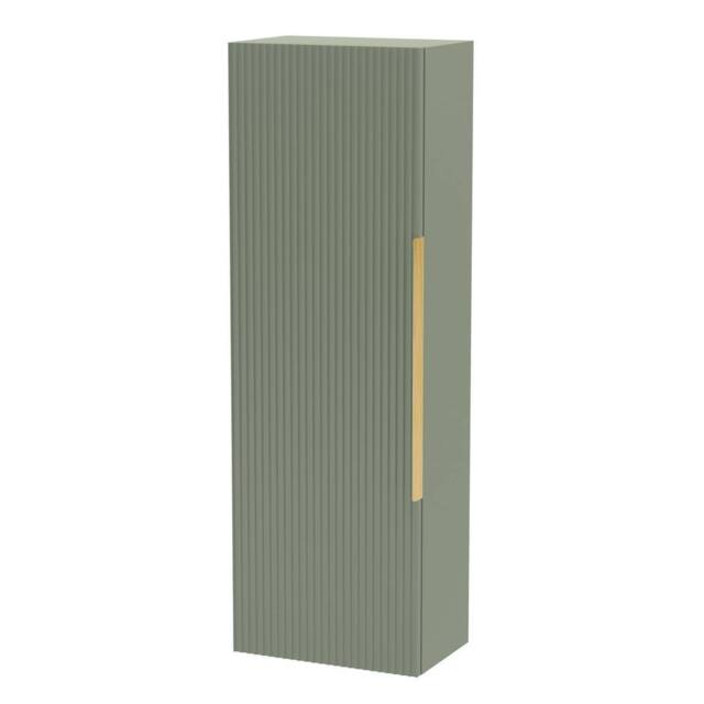 Balterley Front Wall Hung Single Door Tall Storage Unit, Brushed Brass, 400mm in Green - image 1