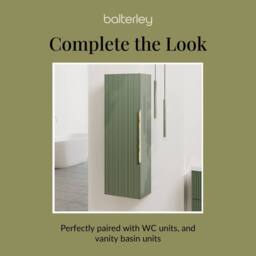 Balterley Front Wall Hung Single Door Tall Storage Unit, Brushed Brass, 400mm in Green - thumbnail 7
