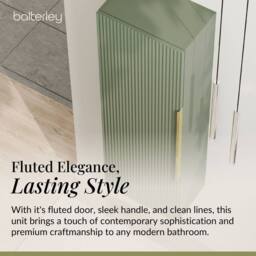 Balterley Front Wall Hung Single Door Tall Storage Unit, Brushed Brass, 400mm in Green - thumbnail 4