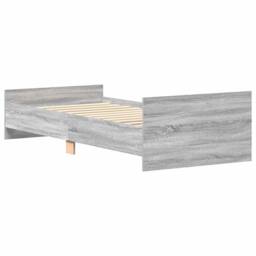 Berkfield Home Durable Bed Frame Grey Sonoma 75x190 cm Small Single Engineered Wood - thumbnail 7