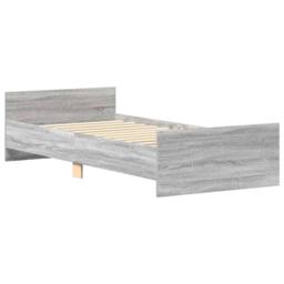 Berkfield Home Durable Bed Frame Grey Sonoma 75x190 cm Small Single Engineered Wood - thumbnail 4