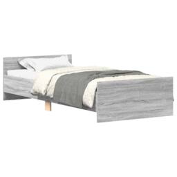 Berkfield Home Durable Bed Frame Grey Sonoma 75x190 cm Small Single Engineered Wood - thumbnail 3