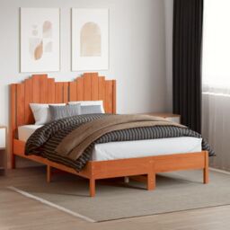 Berkfield Home Headboard Wax Brown 135 cm Solid Wood Pine - thumbnail 3