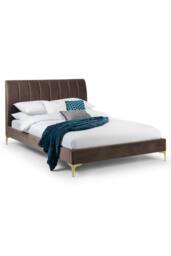Julian Bowen Deco Upholstered Bed in Chocolate - Size: King - thumbnail 2