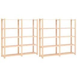 Berkfield Home 5-Tier Storage Racks 2 pcs 170x38x170 cm Solid Pinewood 500 kg in Beige - Size: 170 x 38 x 170 cm