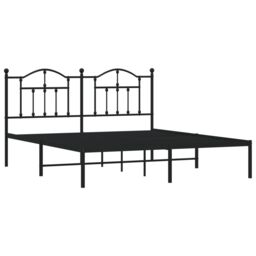 Berkfield Home Metal Bed Frame with Headboard Black 180x200 cm Super King - thumbnail 4