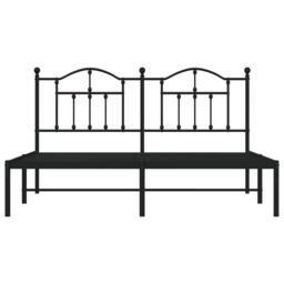 Berkfield Home Metal Bed Frame with Headboard Black 180x200 cm Super King - thumbnail 5
