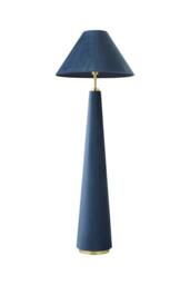 ValueLights Martha Conical Lamp Shade Full Fabric Velvet Midi Floor Lamp with Bulb in Blue - thumbnail 6