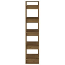 Berkfield Home Book Cabinet/Room Divider Honey Brown 41x35x160 cm Solid Wood Pine - Size: 41 x 35 x 160 cm - thumbnail 6