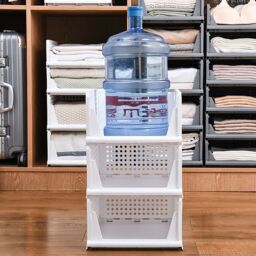 Living and Home 4pcs Stackable PP Pull-Out Wardrobe Organiser Drawers in White - thumbnail 4