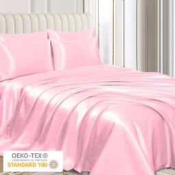 Grace Super Soft Pillow Cases 2 Pack Satin Silk Envelope Closure in Baby Pink - Size: Standard Pillow Case - thumbnail 3