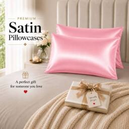 Grace Super Soft Pillow Cases 2 Pack Satin Silk Envelope Closure in Baby Pink - Size: Standard Pillow Case - thumbnail 8