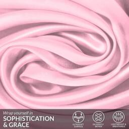Grace Super Soft Pillow Cases 2 Pack Satin Silk Envelope Closure in Baby Pink - Size: Standard Pillow Case - thumbnail 5