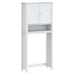 Berkfield Home Washing Machine Cabinet BERG White 76x27x164.5 cm Solid Wood - thumbnail 2